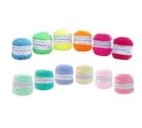 Filato colorato per maglieria, Confezione da 12 gomitoli di filato for tufting multicolore da 100 g, filo for punch needle, 5 mm, misto poliestere e cotone(G2h2)