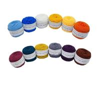 Filato colorato per maglieria, Confezione da 12 gomitoli di filato for tufting multicolore da 100 g, filo for punch needle, 5 mm, misto poliestere e cotone(A2f2)