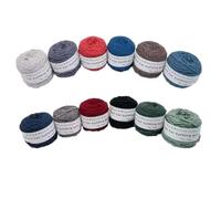 Filato colorato per maglieria, Confezione da 12 gomitoli di filato for tufting multicolore da 100 g, filo for punch needle, 5 mm, misto poliestere e cotone(C2e2)