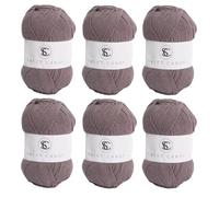 Filato colorato per maglieria, Confezione da 6 filati di cotone acrilico multicolore da 100 g, 5 capi, 2 mm(Color 34)