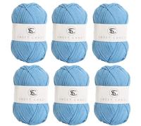 Filato colorato per maglieria, Confezione da 6 filati di cotone acrilico multicolore da 100 g, 5 capi, 2 mm(Color 29)