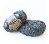Filato di alpaca pieno di anelli, medio, Aran, usurato, 50 g, 153 m, Alpaca Boucle 0517 Grey