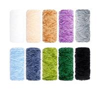 Filato Di Ciniglia 5Pcs Fluffy Velvet Chenille Blanket Yarn 95g/3.35oz For Soft Throw And Blankets, Crocheting & Knitting DIY Crafts And Projects(Green-5Pcs-1Set)