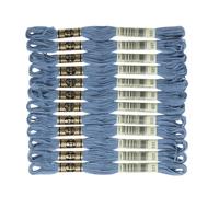 Filato di cotone da ricamo DMC a 6 capi, blu antico medio