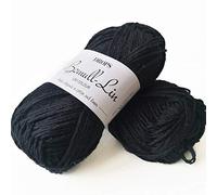Filato di cotone e lino, 4 o medio, Aran Weight, Drops Bomull-Lin, 1,8 oz 93 yards per gomitolo 16 nero