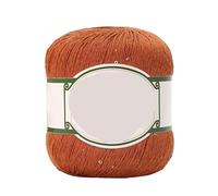 Filato di pizzo di lino e cotone da 200 g - Scialle estivo cavo all'uncinetto tessuto a mano, cappello, accessorio for giacca(Caramel)