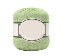 Filato di pizzo di lino e cotone da 200 g - Scialle estivo cavo all'uncinetto tessuto a mano, cappello, accessorio for giacca(MatchaGreen)