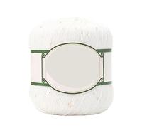 Filato di pizzo di lino e cotone da 200 g - Scialle estivo cavo all'uncinetto tessuto a mano, cappello, accessorio for giacca(Milk White)