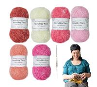 Filato Di Poliestere Scrubby Filato Scrubby Morbido 6 Rotoli 50g Lana Poliestere Resistente Allusura Ganci Maglia Progetti Uncinetto Panni Pulizia Casa Cucina