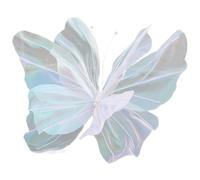 Filato di seta farfalla artificiale decorazioni di farfalle giganti bianche, decorazioni realistiche di farfalle per matrimoni per mestieri di matrimonio, decorazioni di farfalle finte, farfalle pe