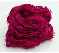 Filato di seta riciclato 100g Filati morbidi Magenta a mano