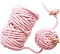 Filato Gigante Blu Scuro, 2 Pezzi Filo Cotone Grosso Tubolare a Mano, Gomitolo di Filato Chunky Yarn per Borse, Coperte, Cestini, Nidi di Animali Domestici, Artigianato Fai-da-Te