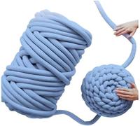 Filato Gigante Blu Scuro, 2 Pezzi Filo Cotone Grosso Tubolare a Mano, Gomitolo di Filato Chunky Yarn per Borse, Coperte, Cestini, Nidi di Animali Domestici, Artigianato Fai-da-Te