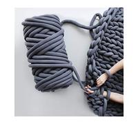 Filato Gigante Per Coperte,Filati Lana 250g Chunky Knit Coperte Coperta Filato In Cotone Treccia Tubo Super Braccio Trying Alternativo(Dark grey)