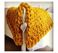 Filato Grosso per Borse 500G Filati fai da te Braccio ingombrante del braccio maglia coperta a a grossa filato grosso a a con scozzetto cappello scollo a cucito(Yellow)