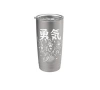 Filato Kanji Samurai Kittens, amante dei gatti, Kitten Courage Bicchiere termico in acciaio inox doppia parete