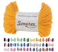 Filato macramè, 5 mm x 100 m, per filo macramè, oltre 50 colori, certificato Oeko-TEX, filo di cotone con anima in poliestere, per fai da te (giallo, 5 mm/100 metri)