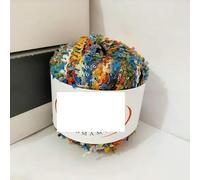 Filato mercerizzato con paillettes, Sequin Butterfly Fancy Yarn 50g 2mm Multicolor For Knitting And Crochet(Paint Green)