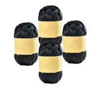 Filato metallico per magliette, filato lucido per magliette, filato grosso, per lavori a maglia, fai da te, borse, coperte, cuscini, progetti - nero, 4 pezzi