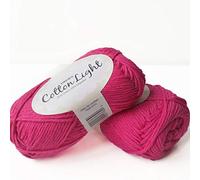 Filato misto cotone per maglieria e uncinetto, 3 o leggero pettinato, peso DK, gocce di cotone leggero, 51 g, 115 m per palla (18 rosa)