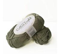 Filato misto cotone per maglieria e uncinetto, 3 o leggero pettinato, peso DK, gocce di cotone leggero, 51 g, 115 m per palla (12 cachi)