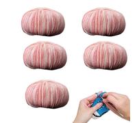 Filato multicolore, filo arcobaleno per uncinetto,Matasse di filato di cotone sfumato - 5X filati colorati, filato di sciarpa scialle, forniture per maglieria e uncinetto morbido per abbigliamento