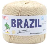 Filato per bikini Brazil Mondial elasticizzato 50 gr 100% Microfibra PA bikini costume da bagno uncinetto abiti capi da mare vari colori (615 Beige)
