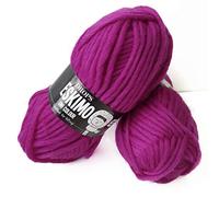 Filato per lavori a maglia in pura lana, super ingombrante, eschimo, 1,8 oz, 55 metri per gomitolo 26 Hot Pink