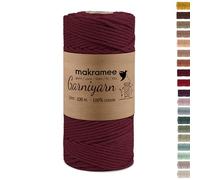 Filato per Macramè Premium 3mm - 100m, Cordoncino di Cotone 100% in Puro Cotone per Macramè, Arazzi, Appendini per Piante, Fai da Te e Lavori Manuali - Filato di Cotone di Alta Qualità per Macramè