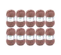 Gründl Filato per Maglia e Uncinetto Lisa Premium Uni (Carattere Morbido e Simile alla Lana, Pratico e Lavabile, 100% poliacrilico, 50 g/133 m, Ferri: 3,5-4,5, 10 gomitoli da 50 g), Marrone