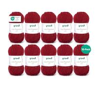 Filato per maglia e uncinetto Gründl Lisa Premium Uni (carattere morbido e simile alla lana, pratico e lavabile, 100 % poliacrilico, 50 g/133 m, ferri: 3,5-4,5, 10 gomitoli da 50 g), Rosso Bordeaux
