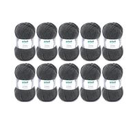 Filato per maglia e uncinetto Gründl Lisa Premium Uni (carattere morbido e simile alla lana, pratico e lavabile, 100% poliacrilico, 50 g/133 m, ferri: 3,5-4,5, 10 gomitoli da 50 g), Grigio Antracite