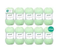 Gründl Filato per Maglia e Uncinetto Lisa Premium Uni (Carattere Morbido e Simile alla Lana, Pratico e Lavabile, 100% poliacrilico, 50 g/133 m, Ferri: 3,5-4,5, 10 gomitoli da 50 g), Verde Neon Chiaro