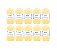 Filato per maglia/uncinetto Gründl Cotton Fun (lana per maglieria, set per uncinetto, morbido filato 100% cotone, certificato OEKO-TEX, 50 g/115 m, ferri: 3-4, 10 gomitoli da 50 g), Giallo