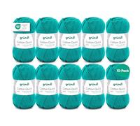 Filato per maglia/uncinetto Gründl Cotton Quick Uni, 10 gomitoli da 50 g (filato dai vivaci colori 100% cotone, certificato OEKO-TEX®, 50 g / 125 m, ferri: 3-4, 10 x 50 g), Verde Smeraldo
