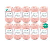 Filato per maglia/uncinetto Gründl Cotton Quick Uni, 10 gomitoli da 50 g (filato dai vivaci colori 100% cotone, certificato OEKO-TEX®, 50 g / 125 m, ferri: 3-4, 10 x 50 g), Apricot