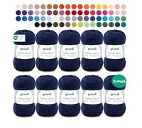 Filato per maglia/uncinetto Gründl Cotton Quick Uni, 10 gomitoli da 50 g (filato dai vivaci colori 100% cotone, certificato OEKO-TEX®, 50 g / 125 m, ferri: 3-4, 10 x 50 g), dark blue