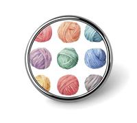 Filato per maglieria ad in colori tenui, spilla rotonda per uomo e donna, distintivo alla moda, spilla da colletto, abito, giacca, zaino, accessori