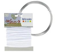 Filato per maglieria bianco 5 mm x 5 m + filo di alluminio