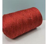 Filato per maglieria con paillettes scintillanti, Filato misto cotone acrilico seta 500 g multicolore for lavoro a maglia a mano(Roman Red)