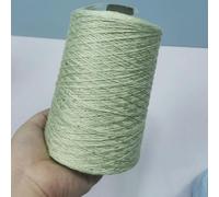 Filato per maglieria con paillettes scintillanti, Filato misto cotone acrilico seta 500 g multicolore for lavoro a maglia a mano(Bean Green)