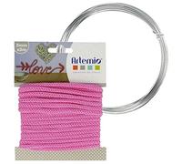 Filato per maglieria fucsia 5 mm x 5 m + filo di alluminio