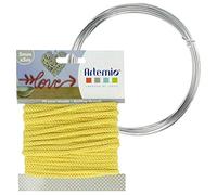 Filato per maglieria giallo 5 mm x 5 m + filo di alluminio