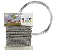 Filato per maglieria grigio 5 mm x 5 m + filo di alluminio