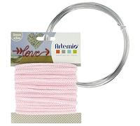 Filato per maglieria rosa 5 mm x 5 m + filo di alluminio