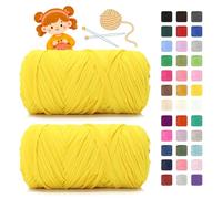 Filato per magliette, 400 g/150 m, morbido filato per uncinetto Fettuccia per Borse a Uncinetto Lycra - Je 400g/150m Filo i Poliestere per Uncinetto per Fai da Te (101 giallo brillante)
