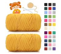 Filato per magliette, 400 g/150 m, morbido filato per uncinetto Fettuccia per Borse a Uncinetto Lycra - Je 400g/150m Filo i Poliestere per Uncinetto per Fai da Te (103ci giallo)