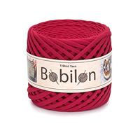Filato per magliette, per lavori a maglia, tessuto per maglieria, 100 m, per macramè, fai da te, borse, cestini, progetti di cuscini, 5-7 mm, colore: rubino
