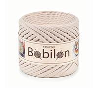 Filato per magliette, per lavori a maglia, tessuto per maglieria, 100 m, per macramè, fai da te, borse, cestini, progetti di cuscini, 5-7 mm, avorio