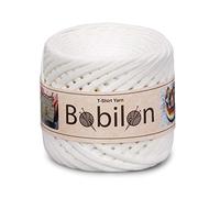 Filato per magliette per lavori fai da te all'uncinetto, lavori a maglia, progetti macramè, 100% cotone, ecologico, di qualità, con uno spessore costante di 5-7 mm, gelato